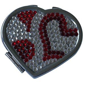 Swarovski Red and Clear Crystal Heart Mirror